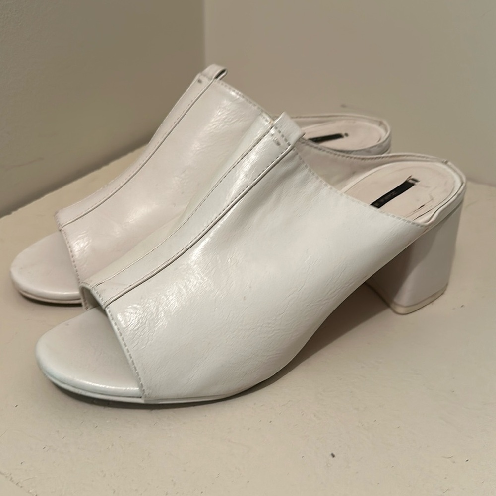 Zara white faux leather booties